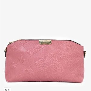 Burberry Pink/Mauve Textured Leather Crossbody Bag